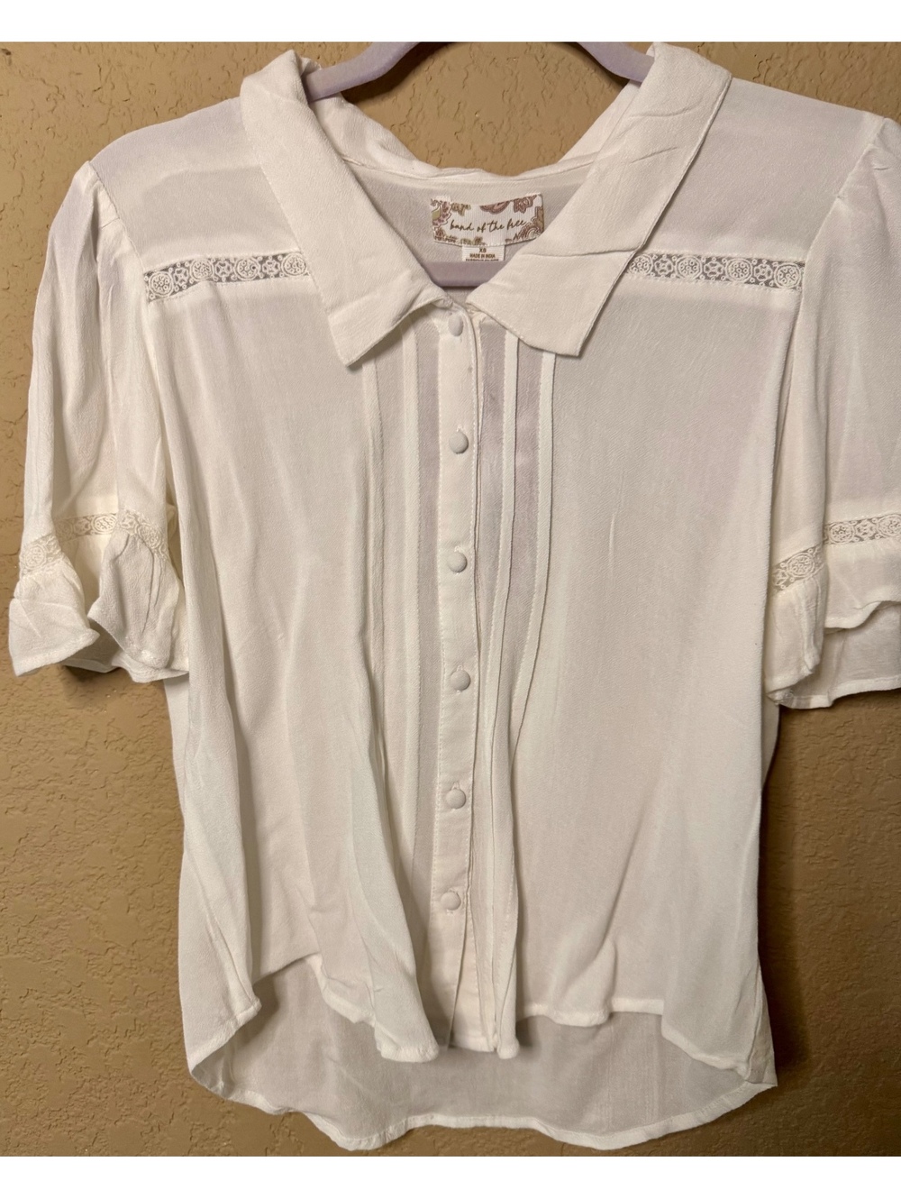 Band of the Free- XS White Blouse